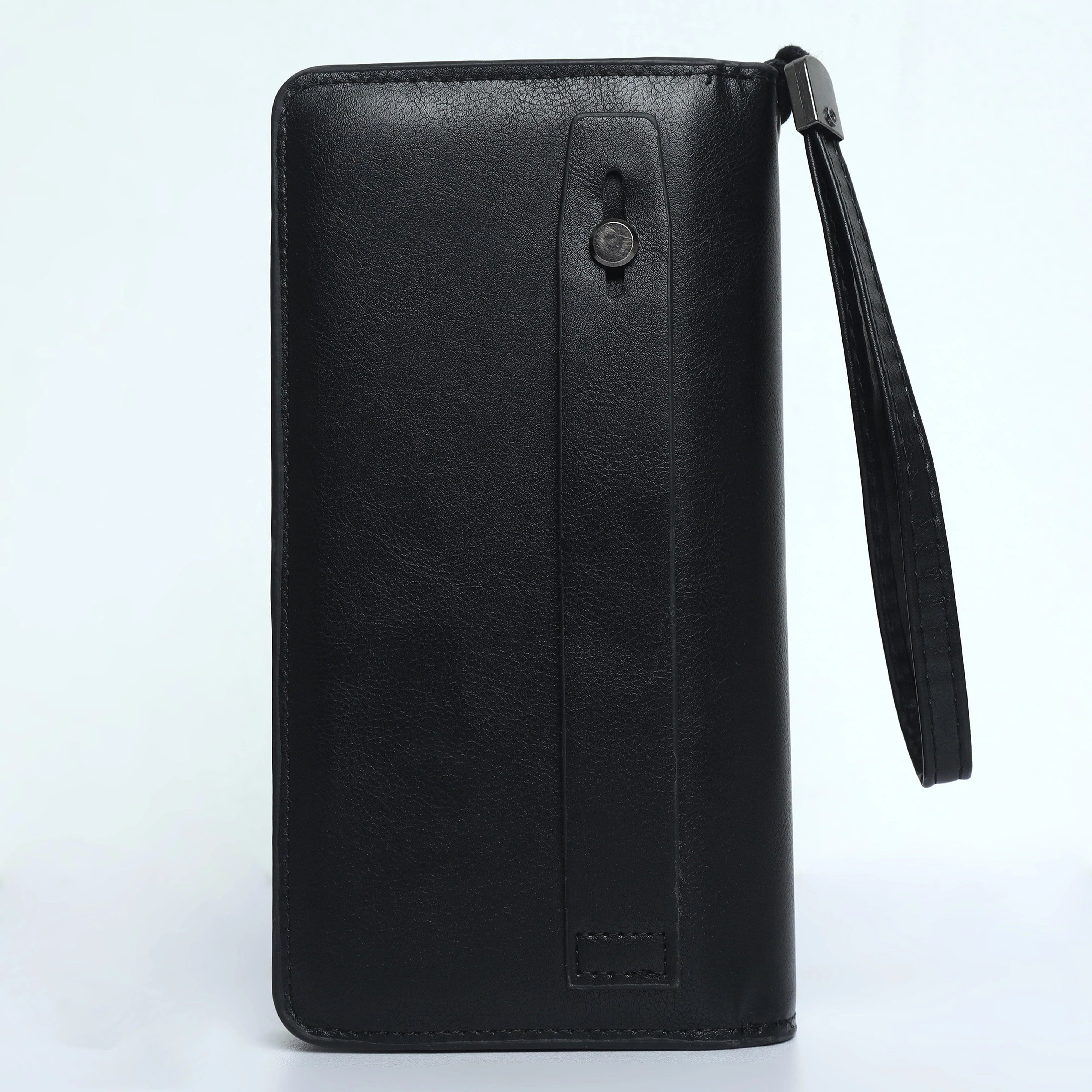 Leather Hand Wallet With Pull Out Card Compartment- Black - Image 7