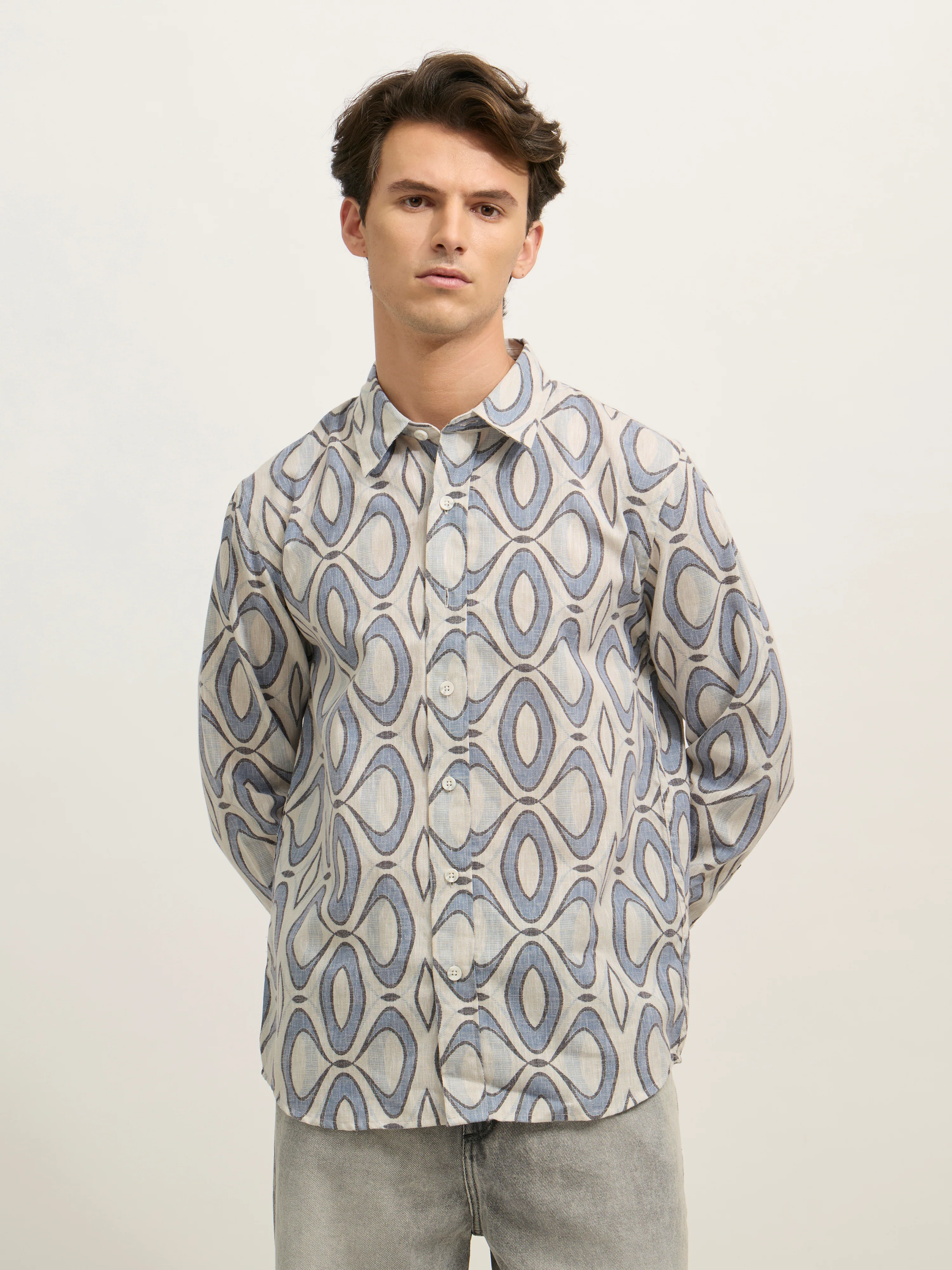 Westley - Regular Floral Printed Shirt - Baby Blue - Image 2
