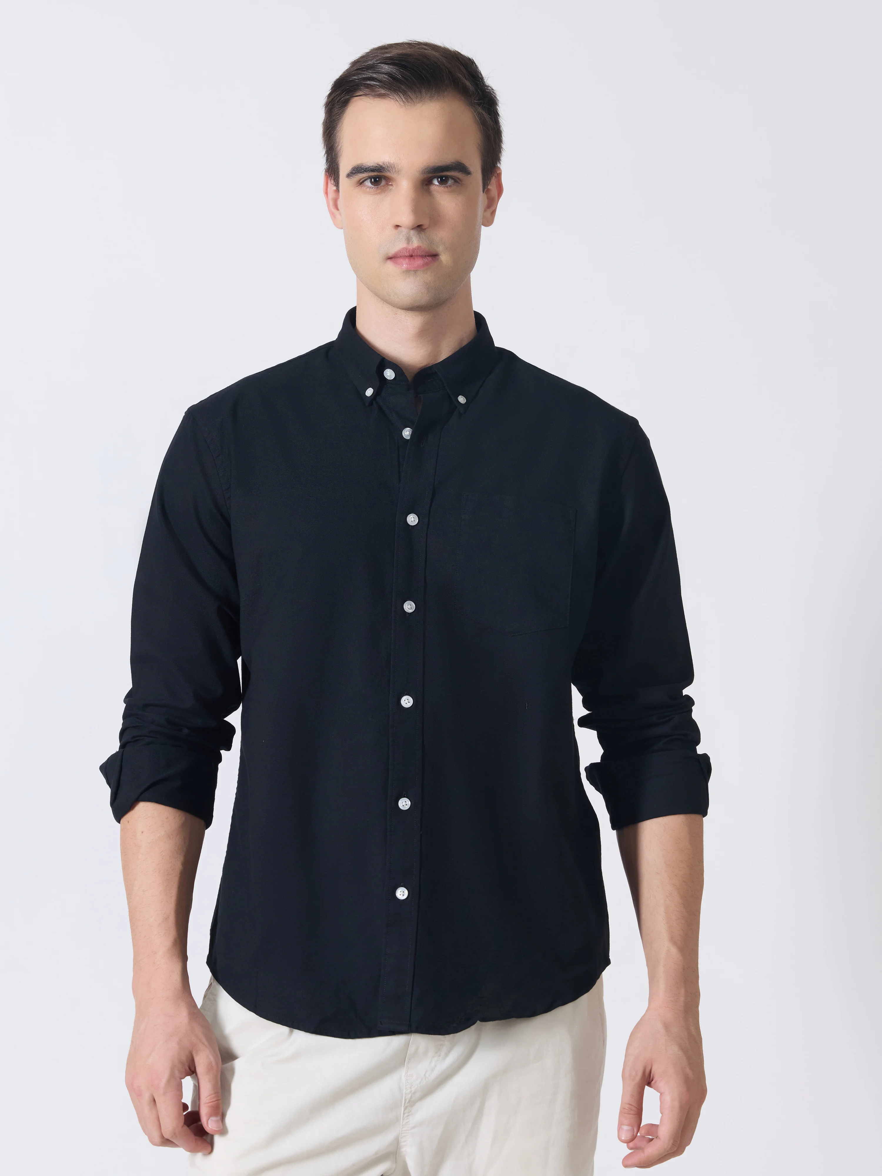 Xilipho - Relaxed Fit Oxford Shirt - Black - Image 4