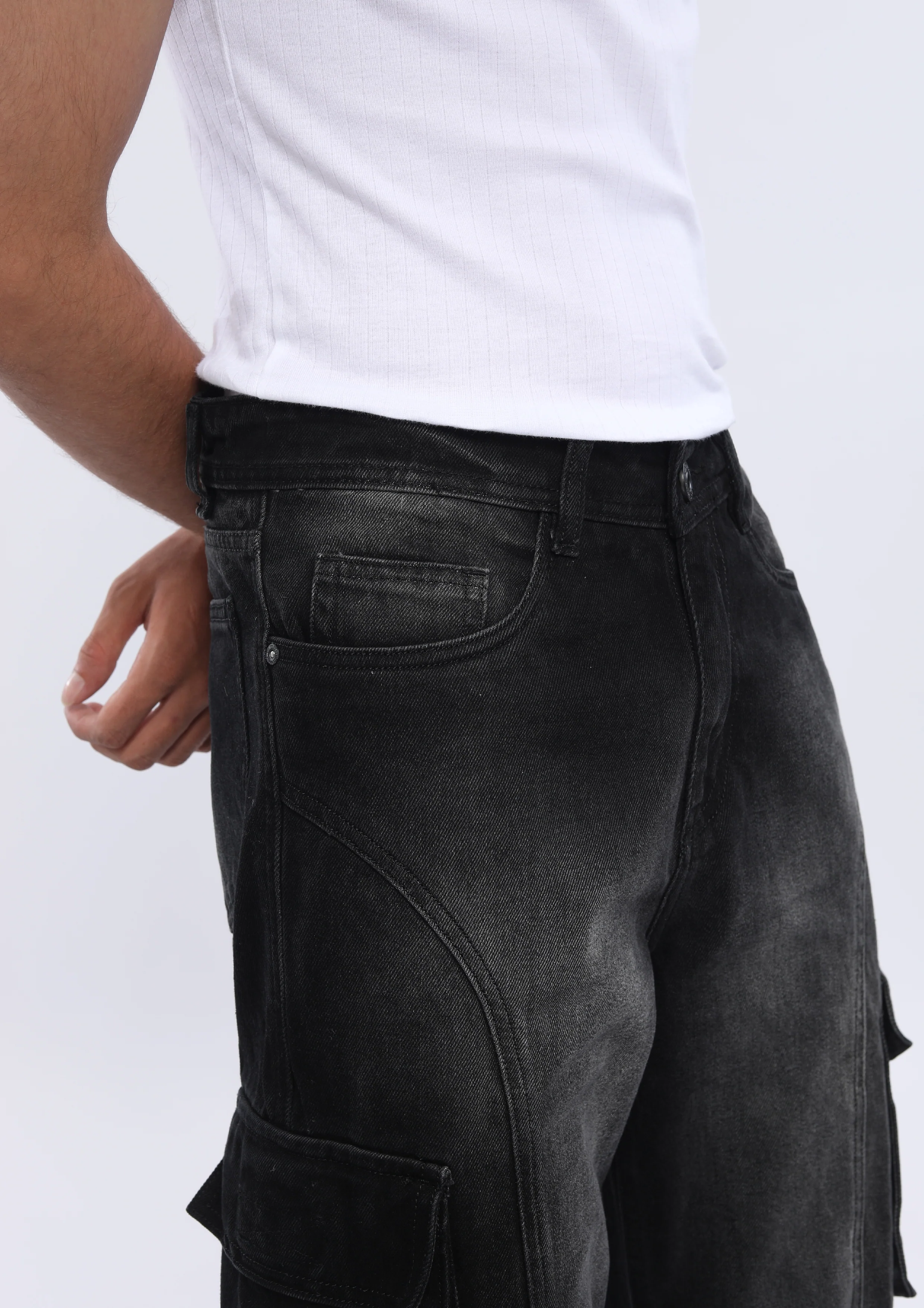 Xylare - Relaxed Cargo Jeans - Black Shade - Image 6