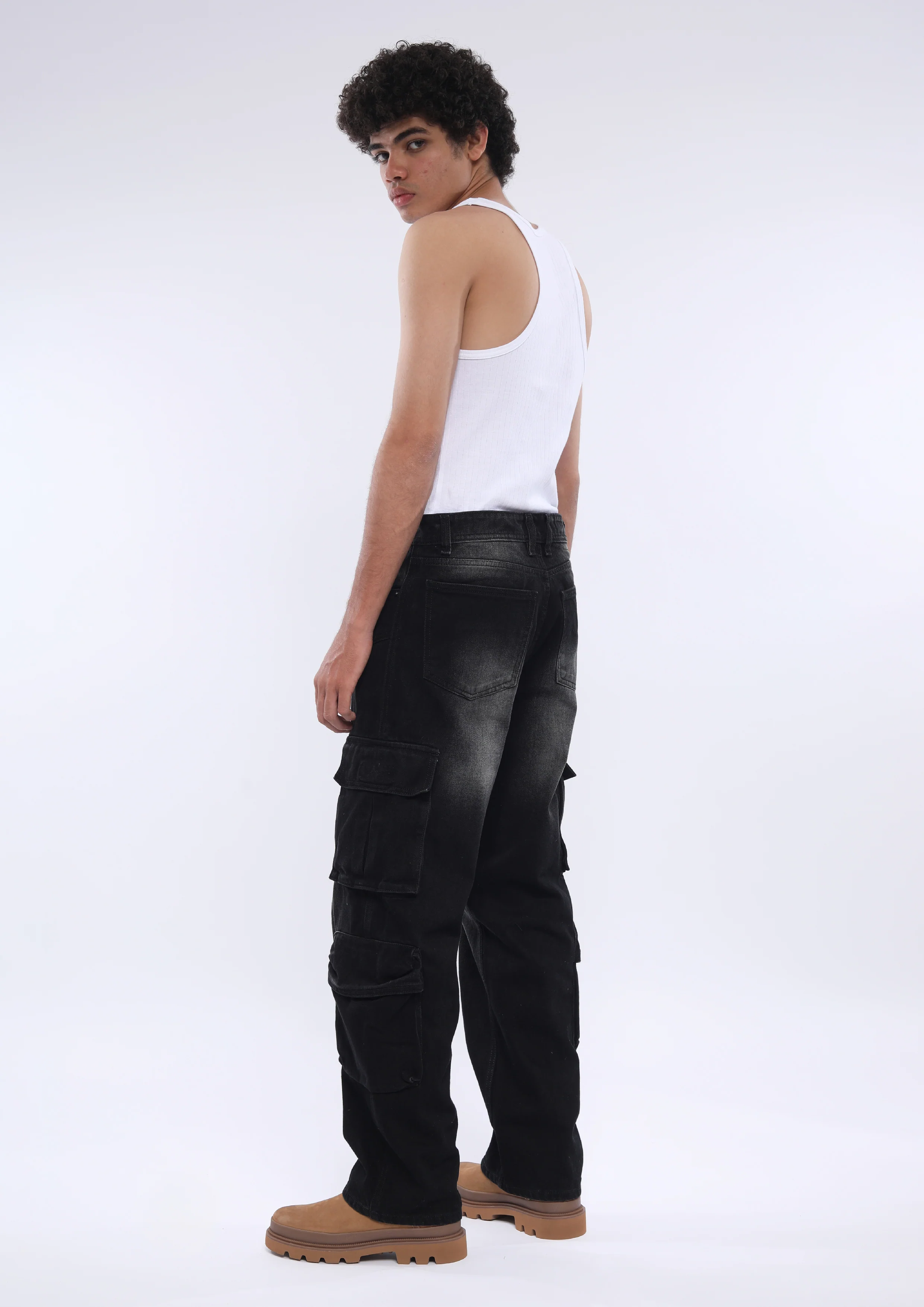 Xylare - Relaxed Cargo Jeans - Black Shade - Image 7