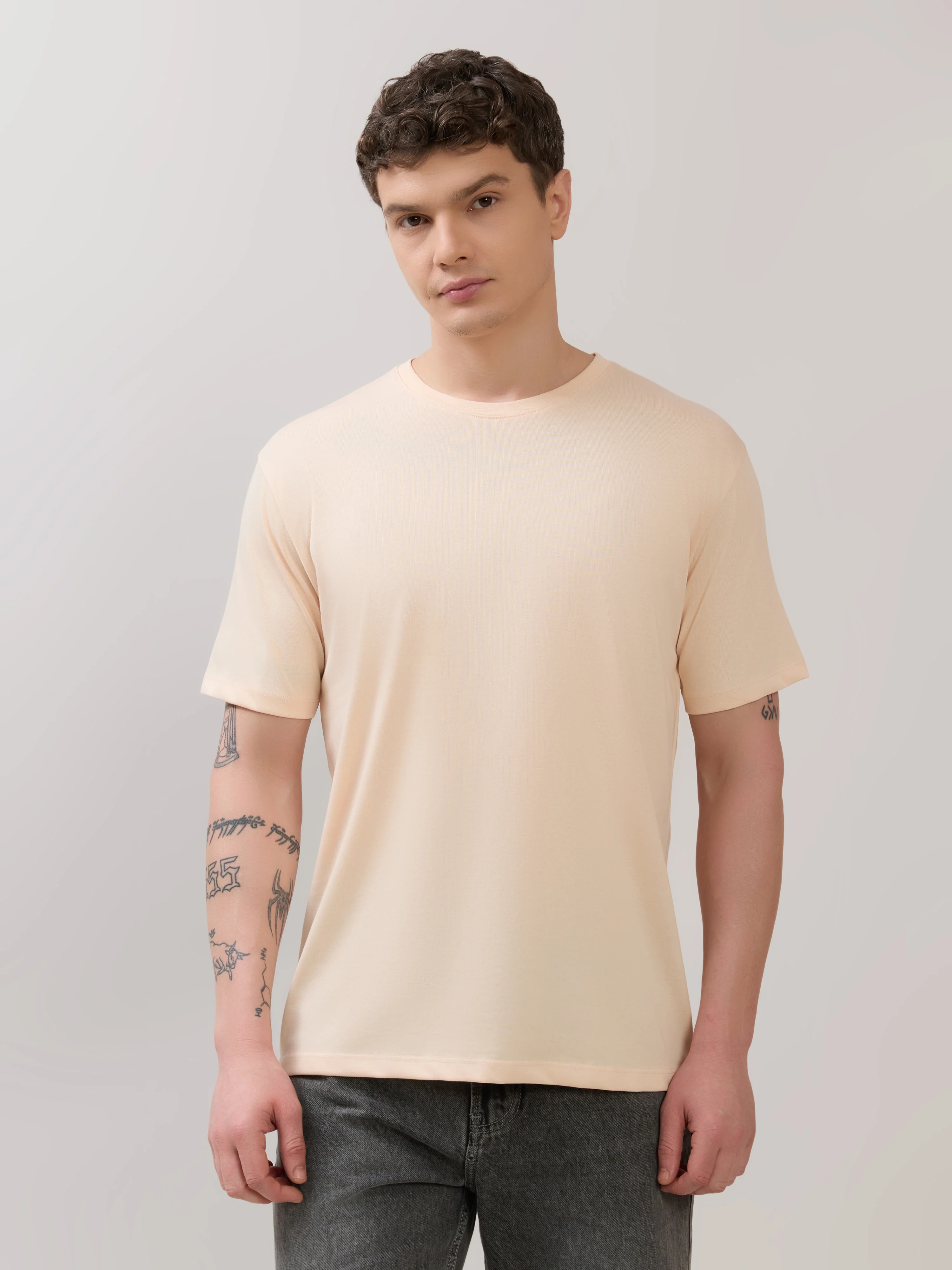 Zanaia - Slim Fit T-Shirt - Soft Nude - Image 5