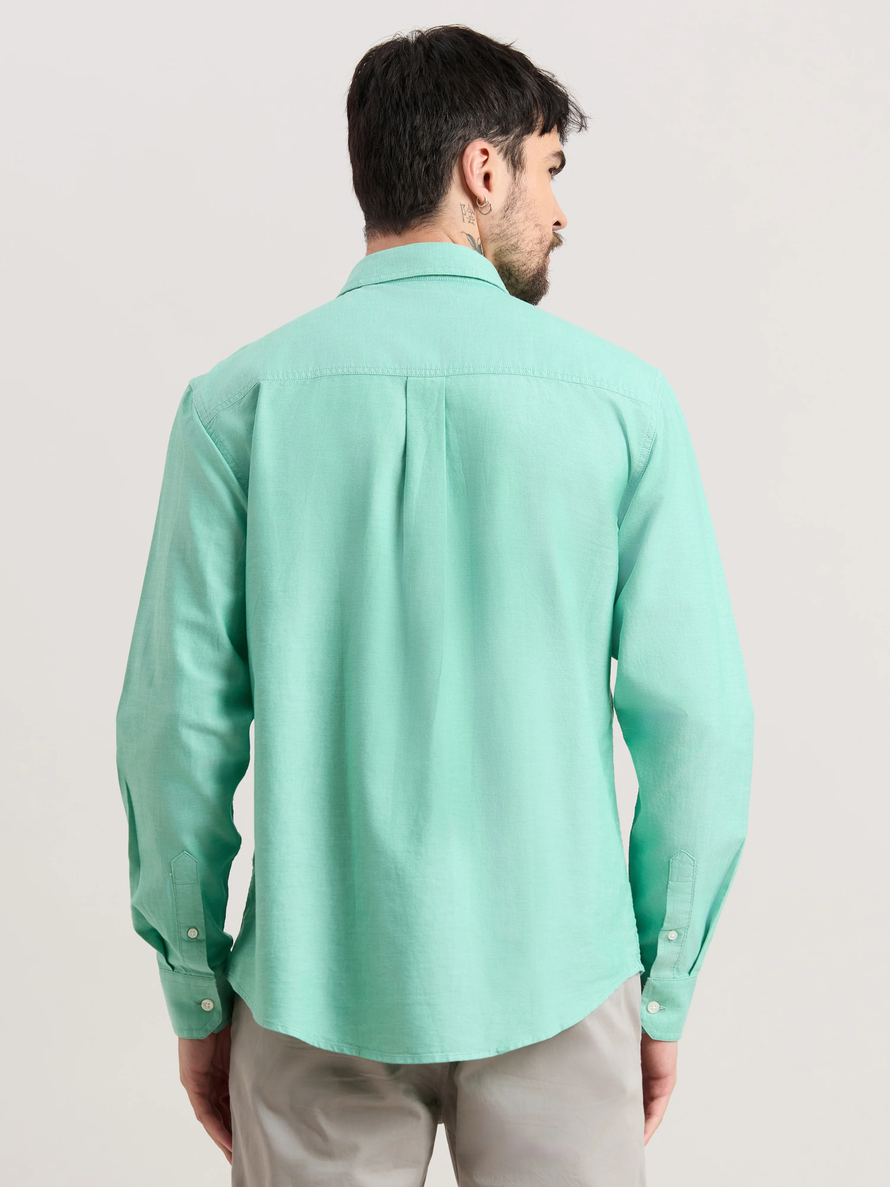 Zena - Relaxed Fit Oxford Shirt - Green - Image 6