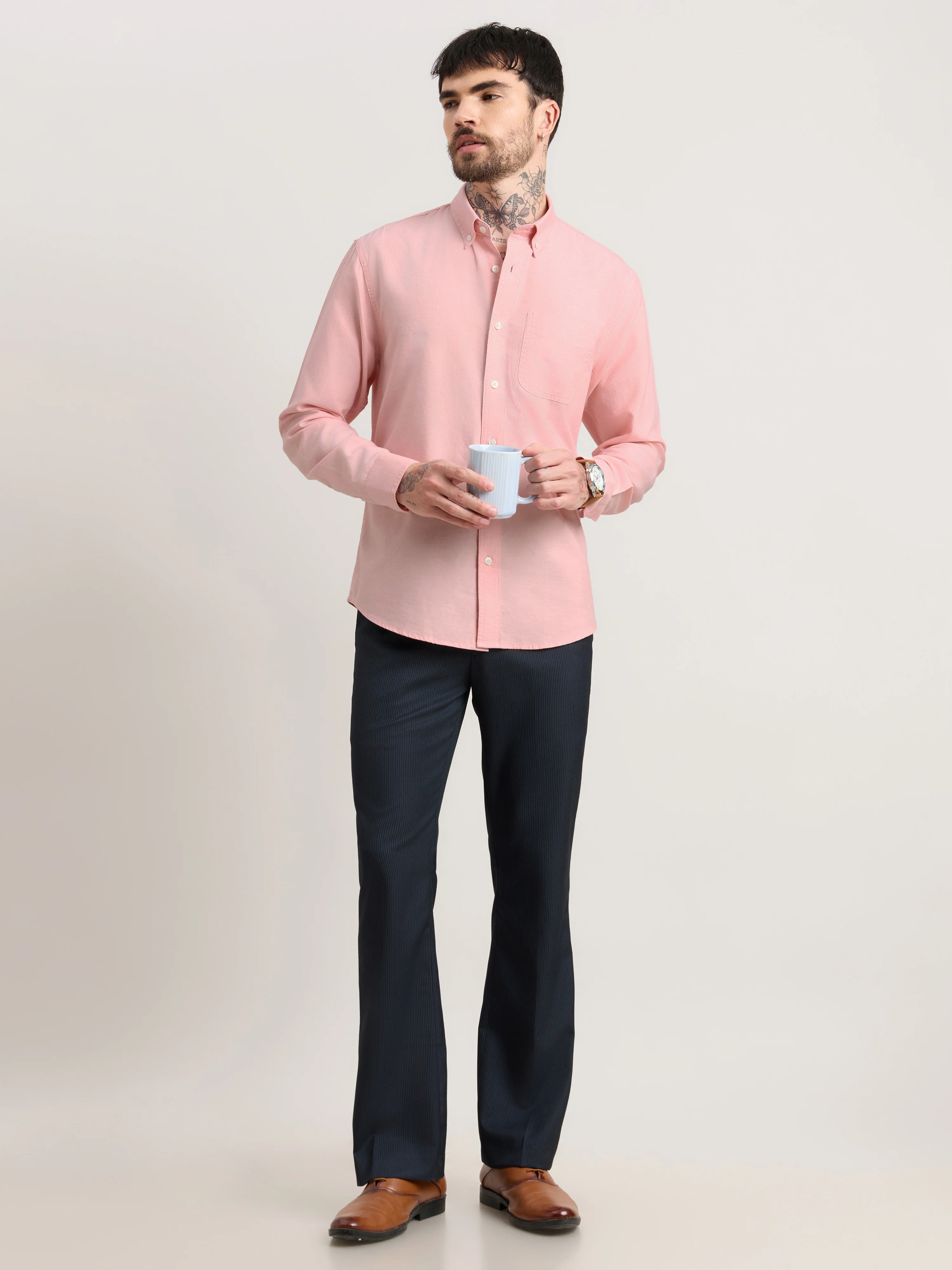 Zena - Relaxed Fit Oxford Shirt - Pink Nectar - Image 2