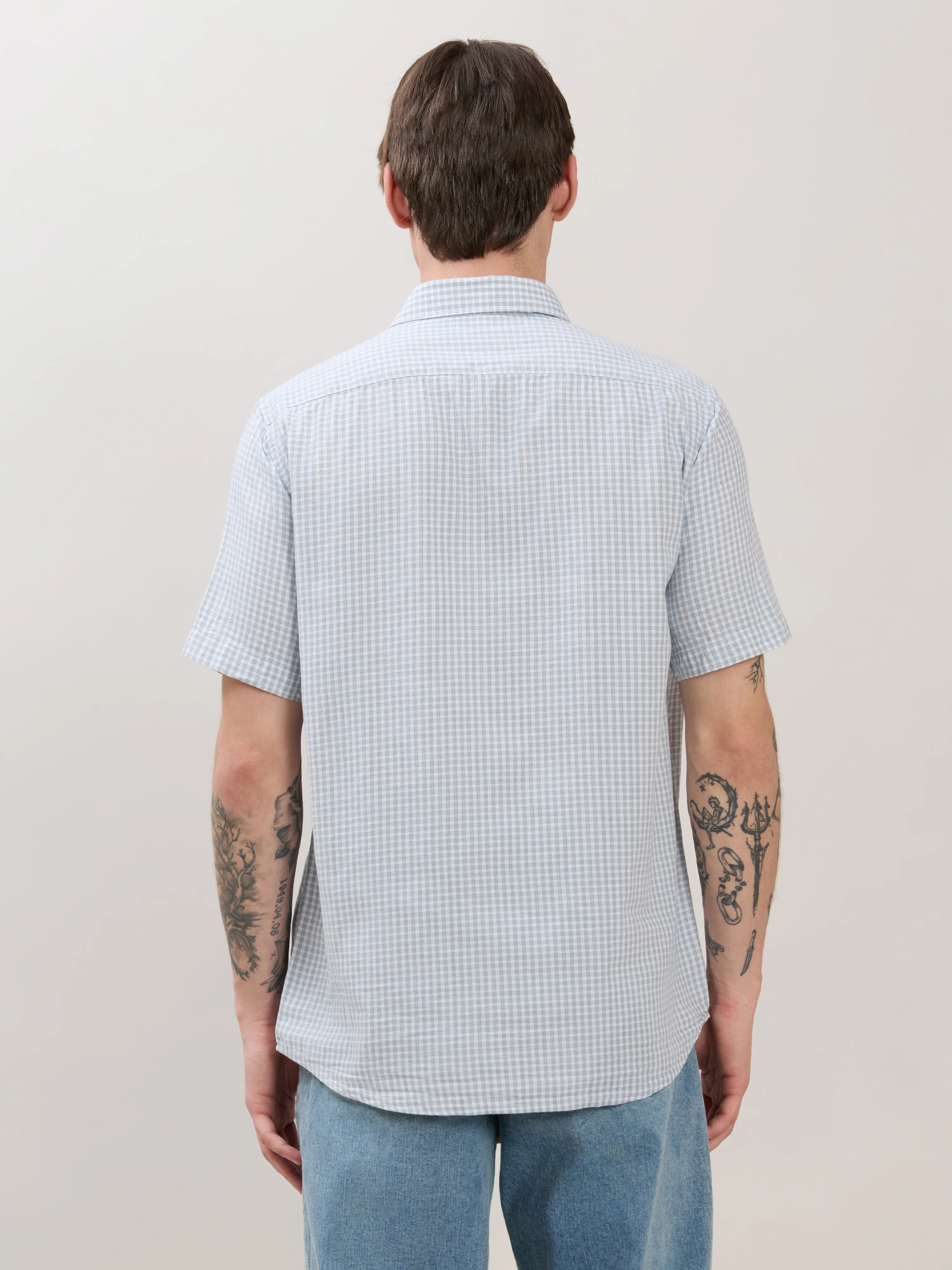 Zenamo - Relaxed Fit Micro Checks Shirt - Blue - Image 6
