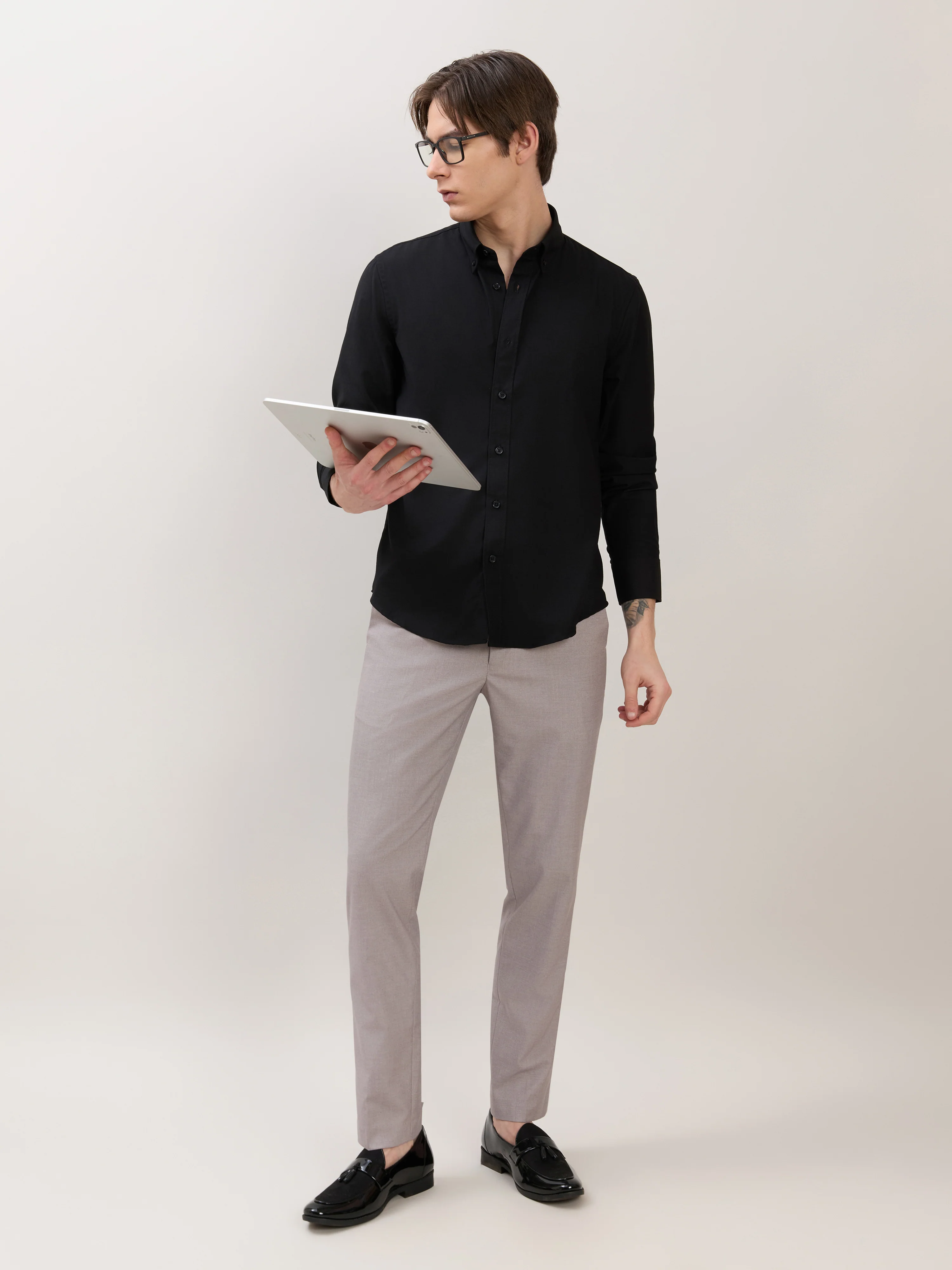 Zero - Relaxed Fit Plain Shirt - Black - Image 2