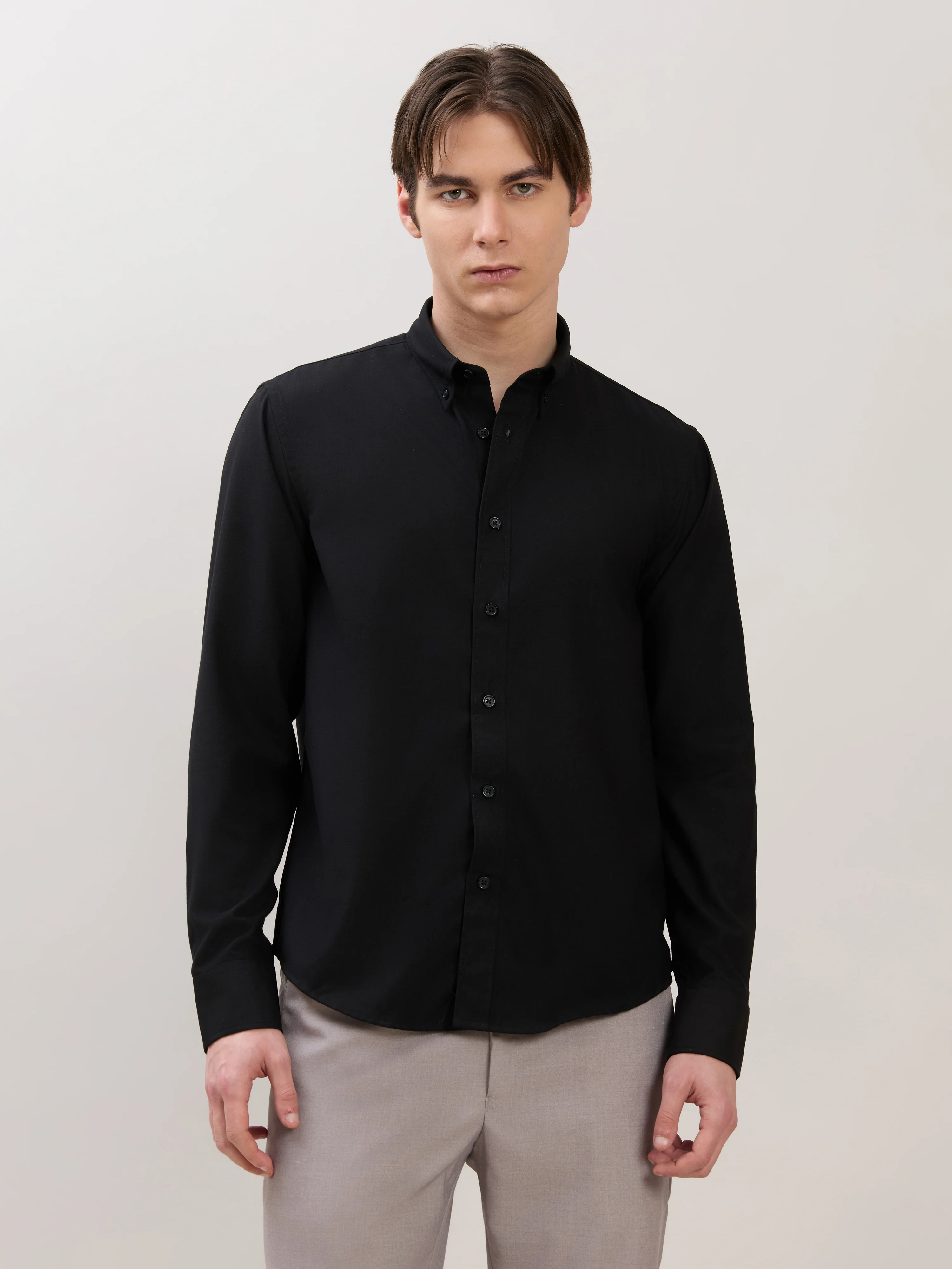 Zero - Relaxed Fit Plain Shirt - Black - Image 5