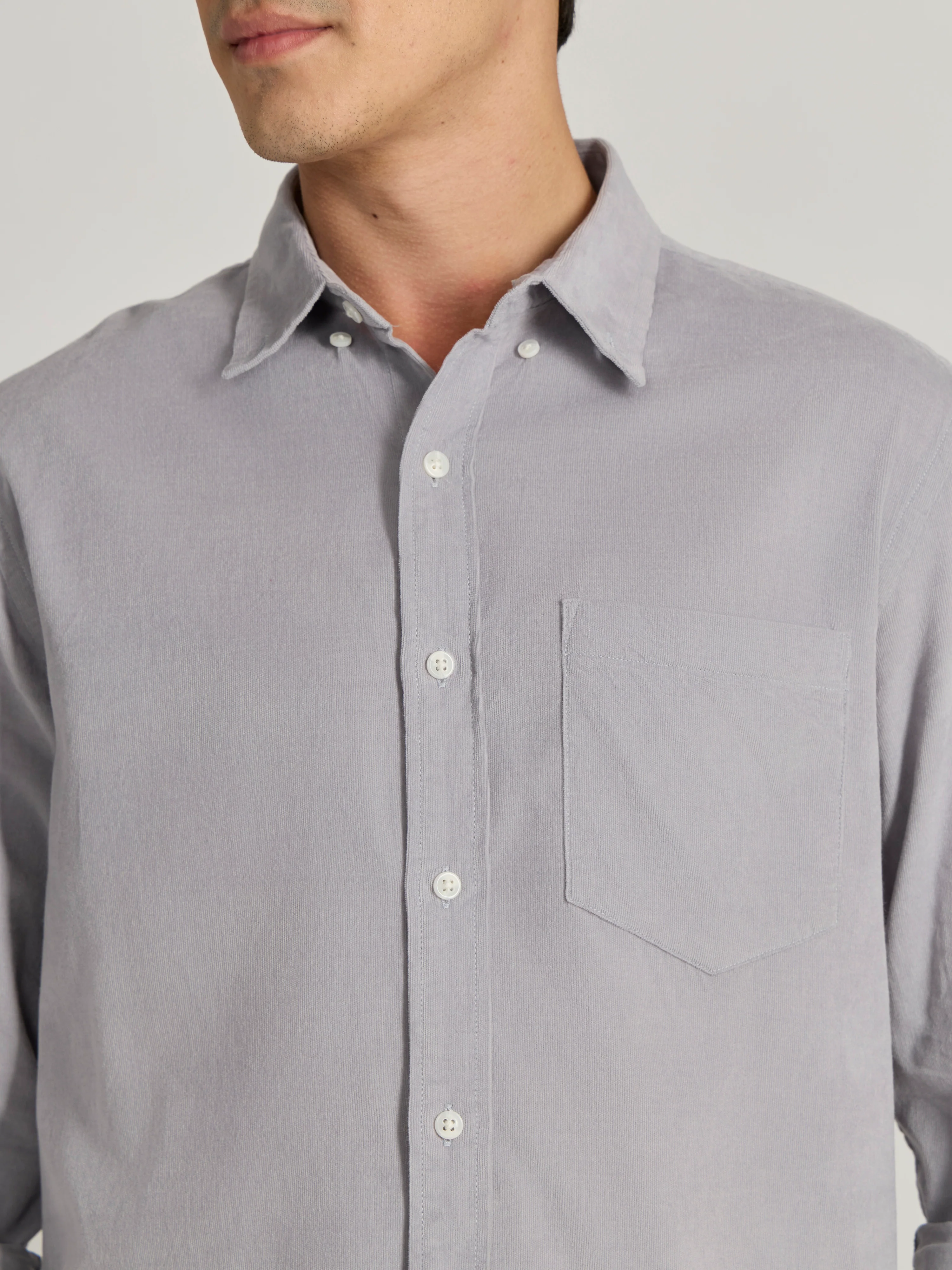 Zorin - Relaxed Corduroy Shirt - Light Grey - Image 3
